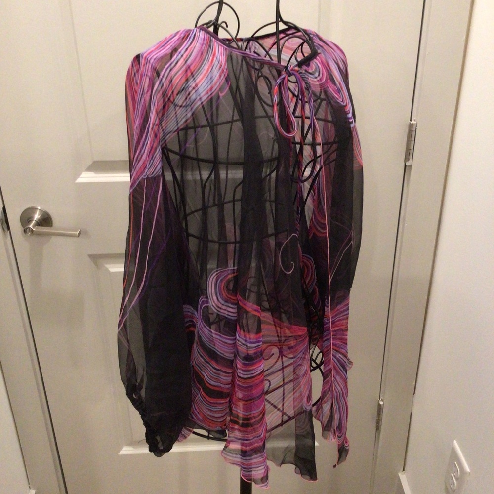 Semi-Sheer Chiffon Tunic Blouse - Picture 3 of 9